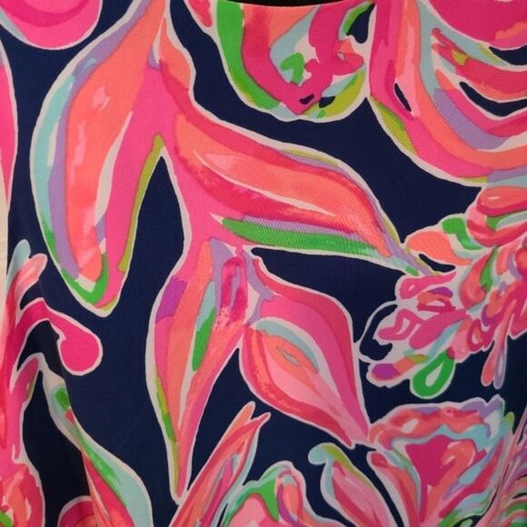 Lilly Pulitzer Jackie Dress Pink Silk Tropic Patterned Sleeveless Shift size XXS - Picture 6 of 12